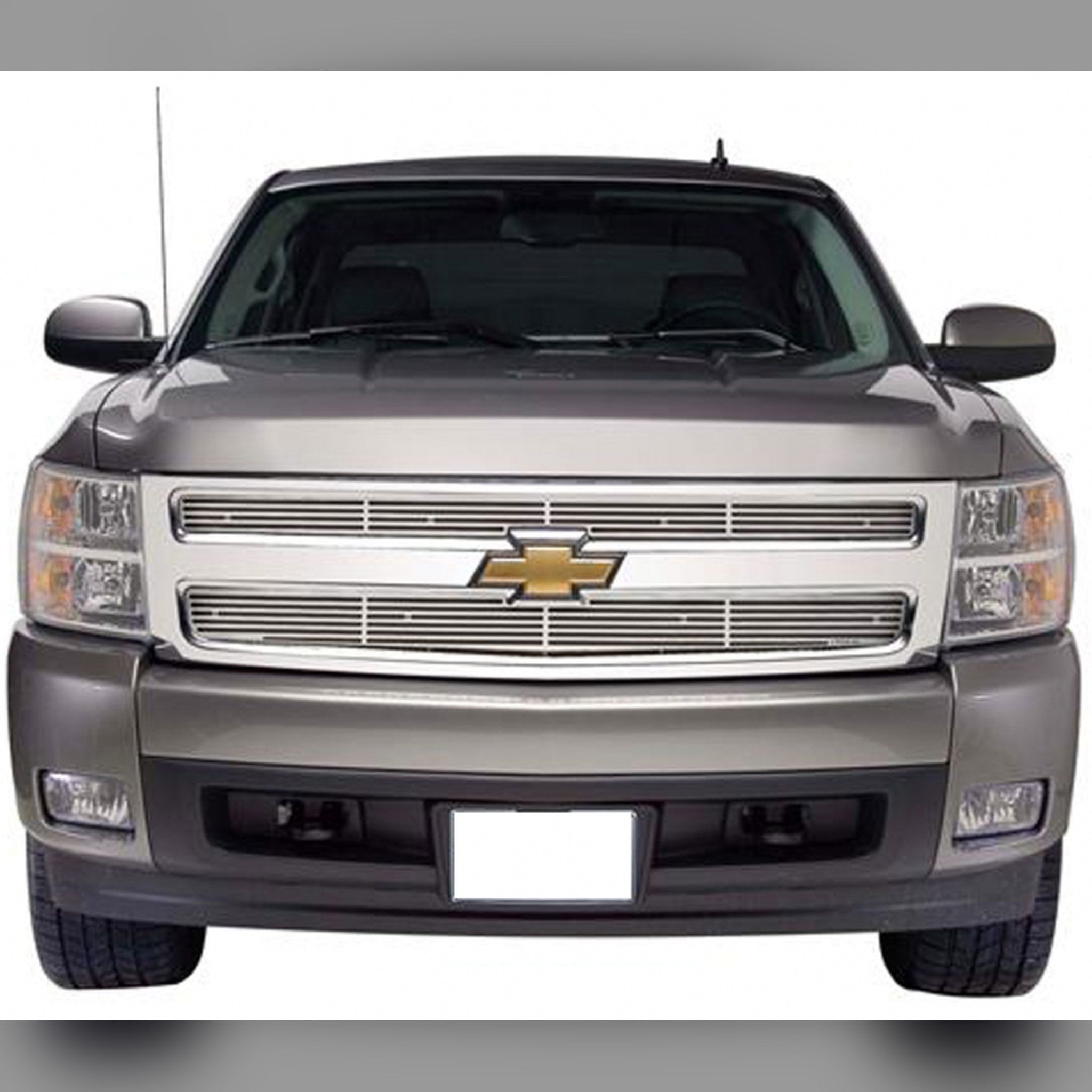 2007-2013 Chevy Silverado 1500 with 3/4" front bumper spacer kit installed — bolt-on, no-cut tire clearance