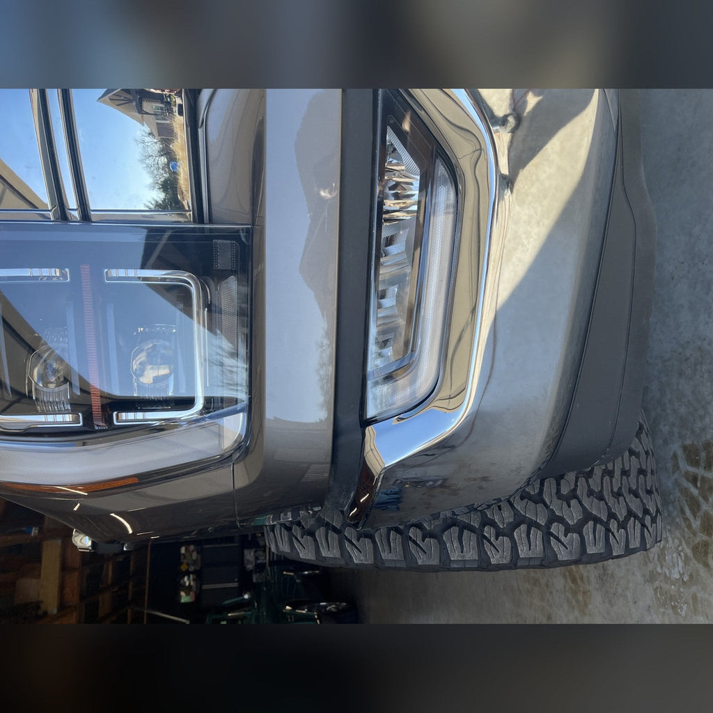 2021+ Ford F-150 3/4" front bumper spacer kit — installed view 5 showing bumper and tire clearance