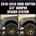 2018-2020 Ford F-150 Raptor with 3/4" front bumper spacer kit installed — bolt-on, no-cut tire clearance