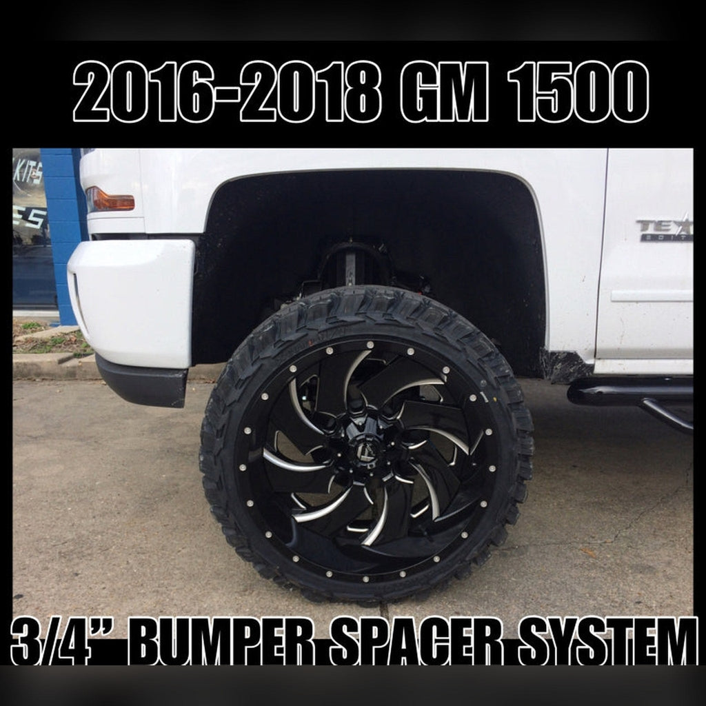 2016-2018 GMC Sierra 1500 3/4 inch front bumper spacer kit by Wicked MFG