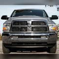 2008-2018 Ram 2500/3500 with 3/4" front bumper spacer kit installed — bolt-on, no-cut tire clearance